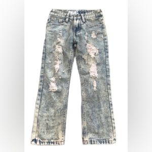 True Rock Acid Wash Distressed Ripped Soft Denim Blue Size 7 Youth Boys